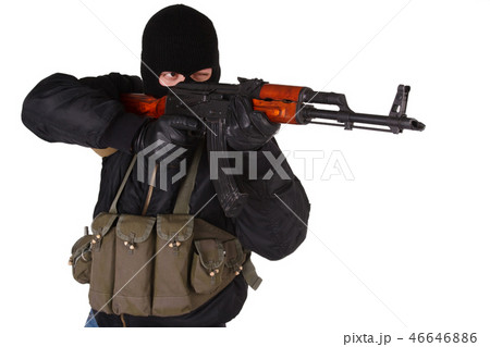 mobster with AK 47 mobster with AK 47 46646886