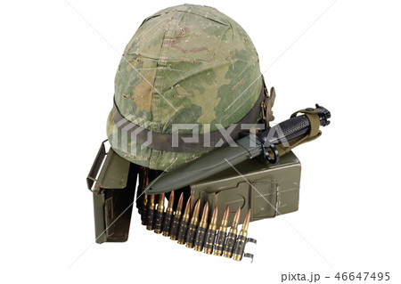 Green Ammo Box with ammunition belt and helmet Green Ammo Box with ammunition belt and helmet 46647495