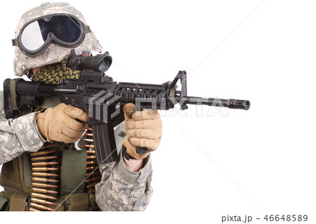 US soldier with rifle 46648589