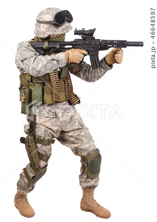 US soldier with rifle 46648597