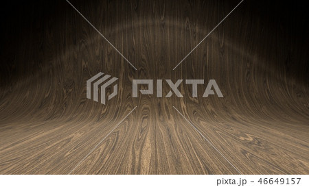Empty wooden studio curved floor dark background Empty wooden studio curved floor dark background 46649157