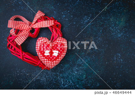 Valentines day background with two red hearts Valentines day background with two red hearts 46649444