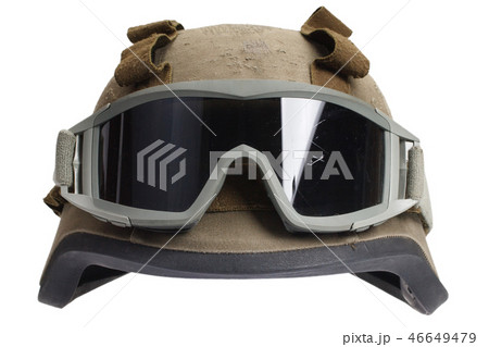 kevlar helmet with protective goggles kevlar helmet with protective goggles 46649479