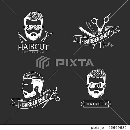 Set of retro barber shop emblems. Set of retro barber shop emblems. 46649682