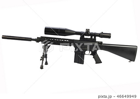 sniper rifle with bipod and supressor  46649949