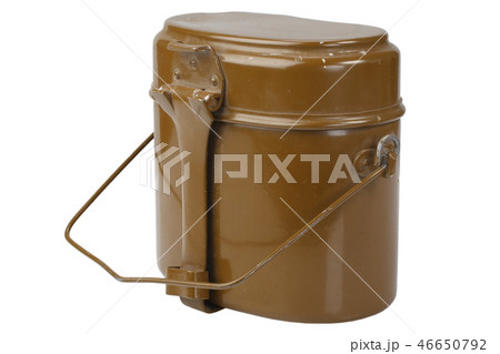 Soviet Army mess kit on white background 46650792