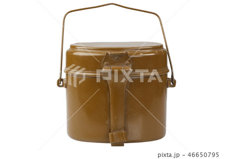 Soviet Army mess kit on white background 46650795