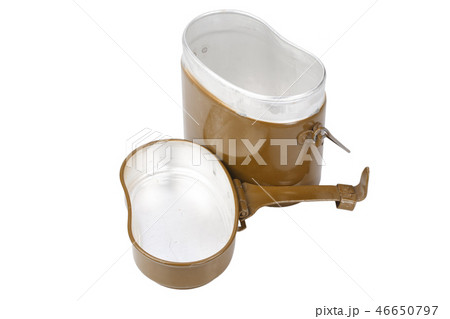 Soviet Army mess kit on white background Soviet Army mess kit on white background 46650797