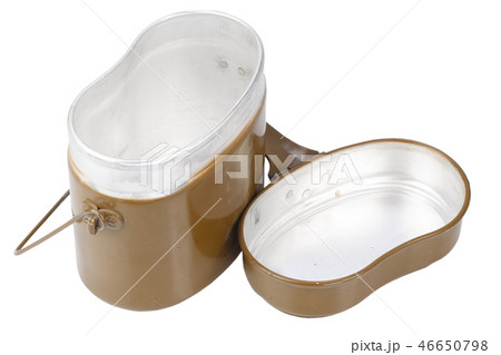 Soviet Army mess kit on white background 46650798