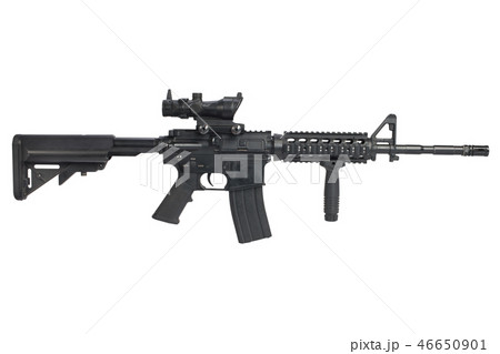 M4 Carbine with ACOG optic and a foregrip isolated M4 Carbine with ACOG optic and a foregrip isolated 46650901