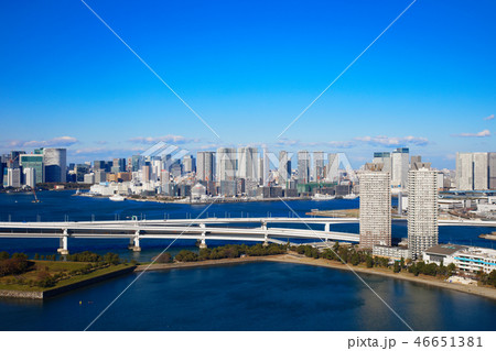 お台場海浜公園と晴海ふ頭公園 オリンピック選手村 建設中 お台場海浜公園と晴海ふ頭公園 オリンピック選手村 建設中 46651381