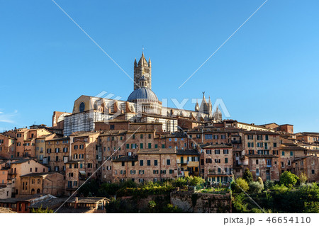 View city Dome and Bell Tower of Siena Cathedral View city Dome and Bell Tower of Siena Cathedral 46654110