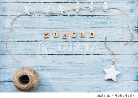 WINTER word on a blue and white background 46654537