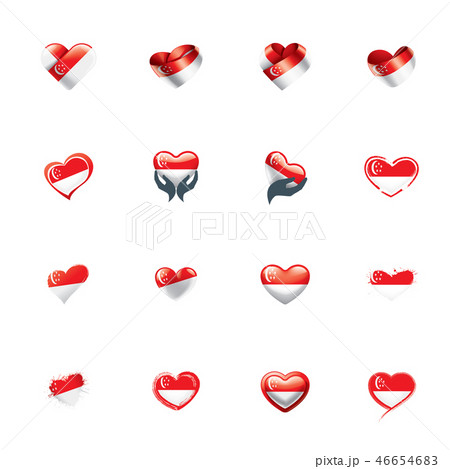 Singapore flag, vector illustration on a white background. Singapore flag, vector illustration on a white background. 46654683