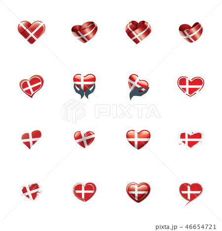 Denmark flag, vector illustration on a white background Denmark flag, vector illustration on a white background 46654721