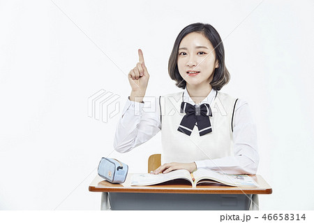 女子学生 勉強 韓国人 46658314
