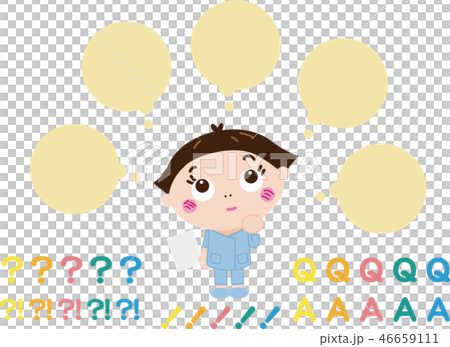 医療1_健康診断・検診_受診者(吹き出し付き) 医療1_健康診断・検診_受診者(吹き出し付き) 46659111