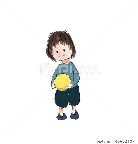 ボールを持つ子供のイラスト素材