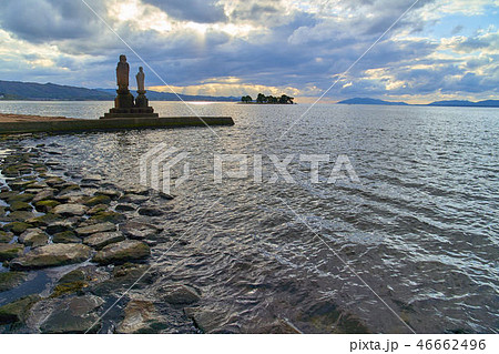 松江市宍道湖の袖師地蔵と嫁ヶ島 松江市宍道湖の袖師地蔵と嫁ヶ島 46662496