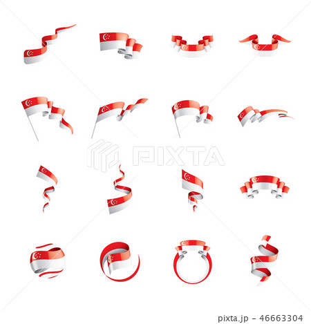 Singapore flag, vector illustration on a white background. Singapore flag, vector illustration on a white background. 46663304