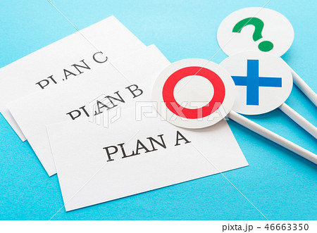 プラン　提案　A案　選択肢　企画　三択　○×?　プロポーザル　PLAN A 46663350