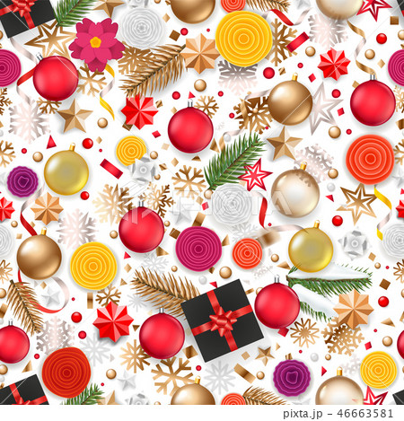 Christmas greeting card with holiday objects 46663581