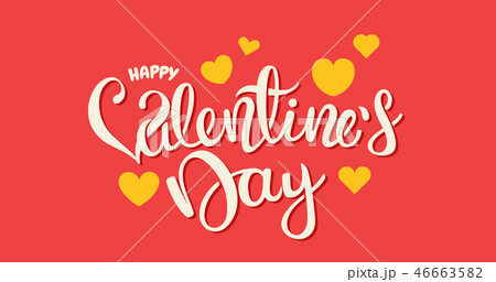 Happy Valentines Day card with inscription 46663582