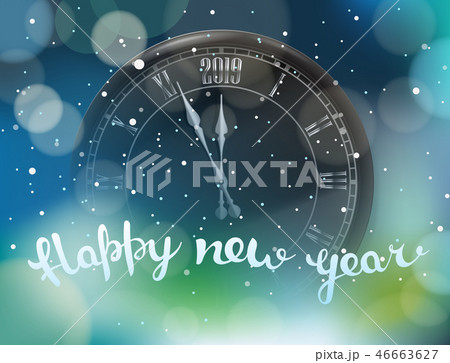 Happy new year greeting card. 46663627