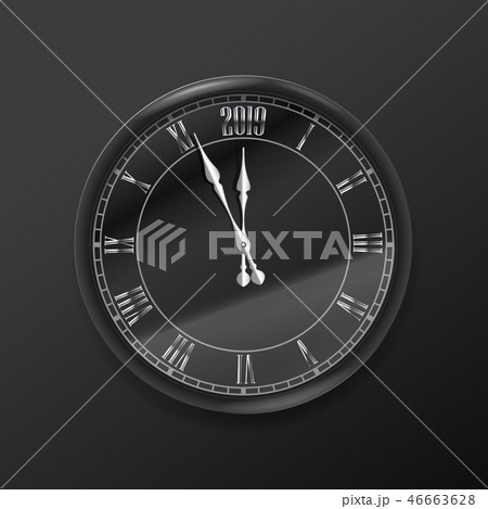 Round black classic wall clock with 2019 digits 46663628