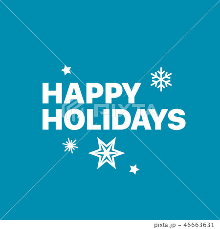 Happy holidays logo on blue background 46663631