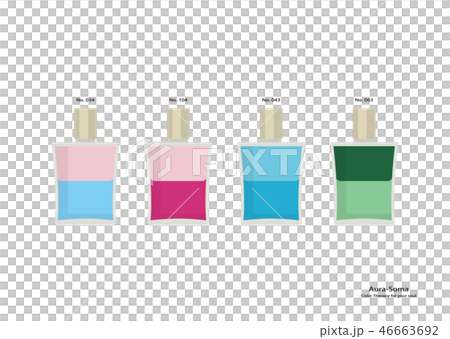 オーラソーマ ４本のボトル その１のイラスト素材