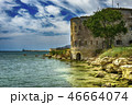 Old damaged by war fort in the Black Sea coast. Coastal Michael's fortress in Sevastopol, Crimea 46664074