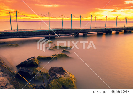 Sunset over lake Balaton, Siofok, Hungary, Europe Sunset over lake Balaton, Siofok, Hungary, Europe 46669043