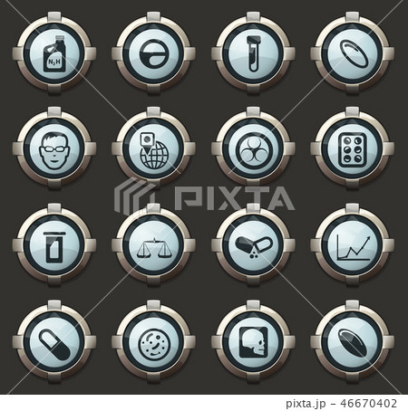 Faculty of biology icons set 46670402