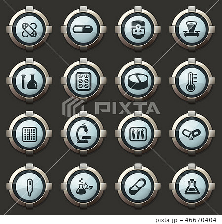 Faculty of biology icons set 46670404