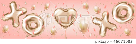 Valentines Gold Coral header with XOXO lettering 46671082