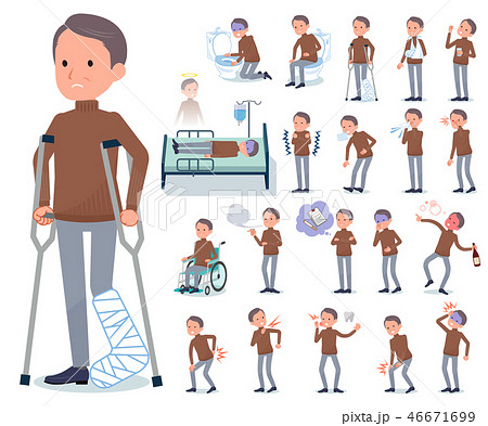 flat type high neck Middle men_sickness 46671699