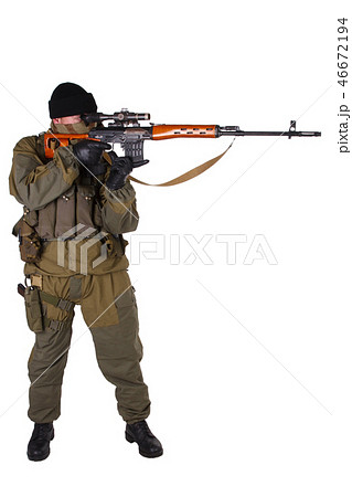 insurgent sniper with SVD sniper rifle 46672194
