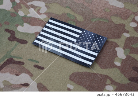 US ARMY flag patch on US ARMY camouflage uniform US ARMY flag patch on US ARMY camouflage uniform 46673043