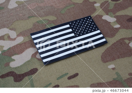 US ARMY flag patch on US ARMY camouflage uniform US ARMY flag patch on US ARMY camouflage uniform 46673044
