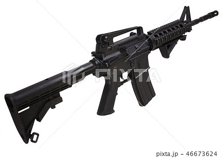 M4 assault rifle isolated 46673624