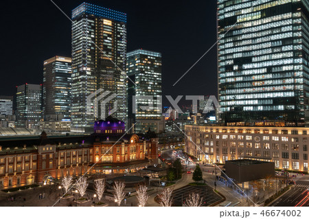東京駅 丸の内 夜景 自動補正 東京駅 丸の内 夜景 自動補正 46674002
