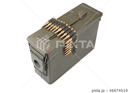 US Army Ammo Box with ammunition belt US Army Ammo Box with ammunition belt 46674019