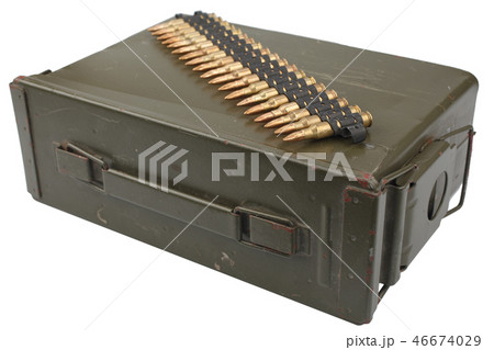 US Army Ammo Box with ammunition belt US Army Ammo Box with ammunition belt 46674029