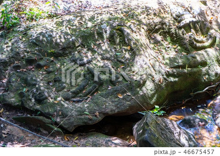 stone carving in the river at Kbal Spean stone carving in the river at Kbal Spean 46675457
