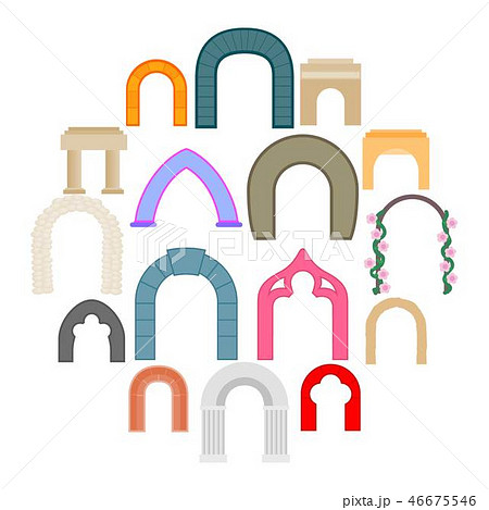Arch icons set, flat style 46675546