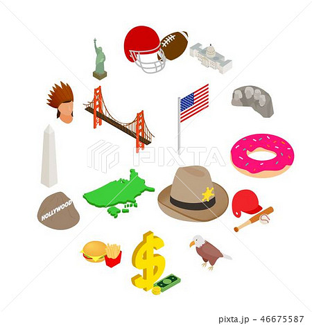 Usa icons set, isometric 3d style 46675587