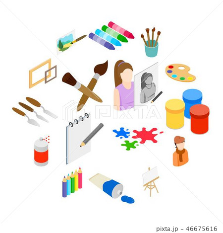 Art icons set, isometric 3d style 46675616