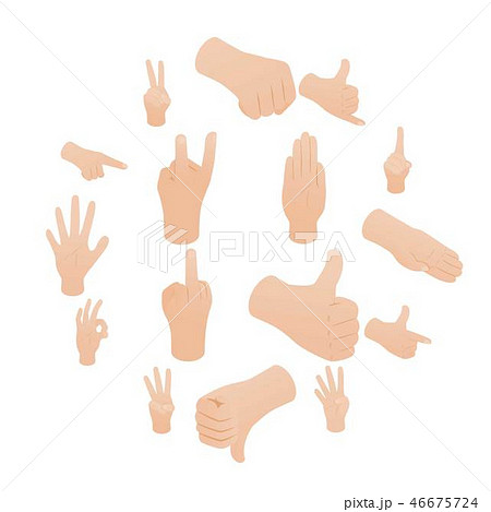 Hand set in isometric 3d style 46675724