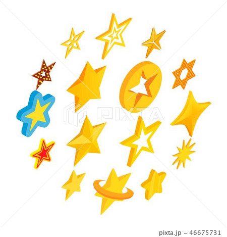 Star icons set, isometric 3d style 46675731